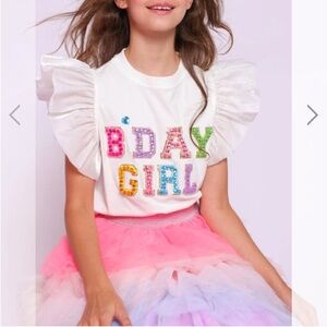 Lola and the boys - birthday girl gem ruffle shirt